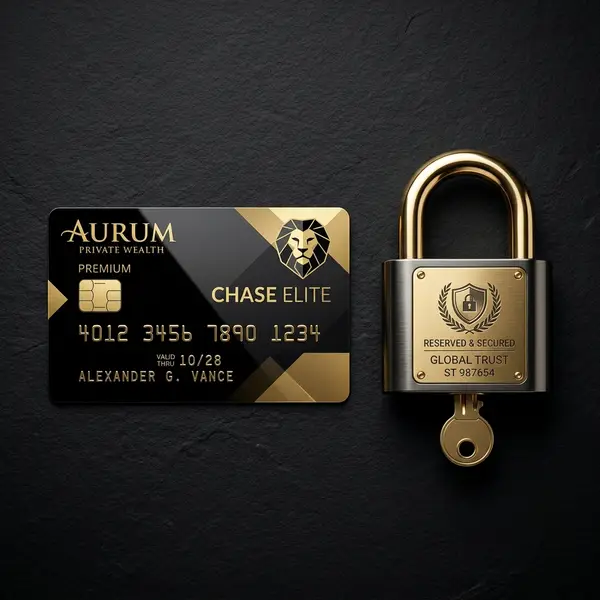 Carte de crédit haut de gamme posée à côté d'un cadenas pour symboliser la garantie de l'empreinte bancaire