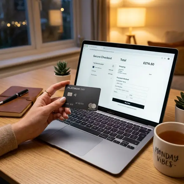Paiement en ligne sécurisé sur ordinateur avec une carte de crédit