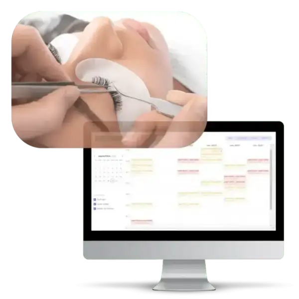 Benefit from an intuitive calendar in our lash studio software