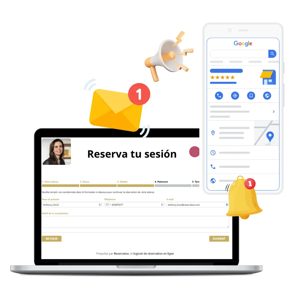 Software de reservas online para terapeutas, que aumenta las reseñas en Google My Business