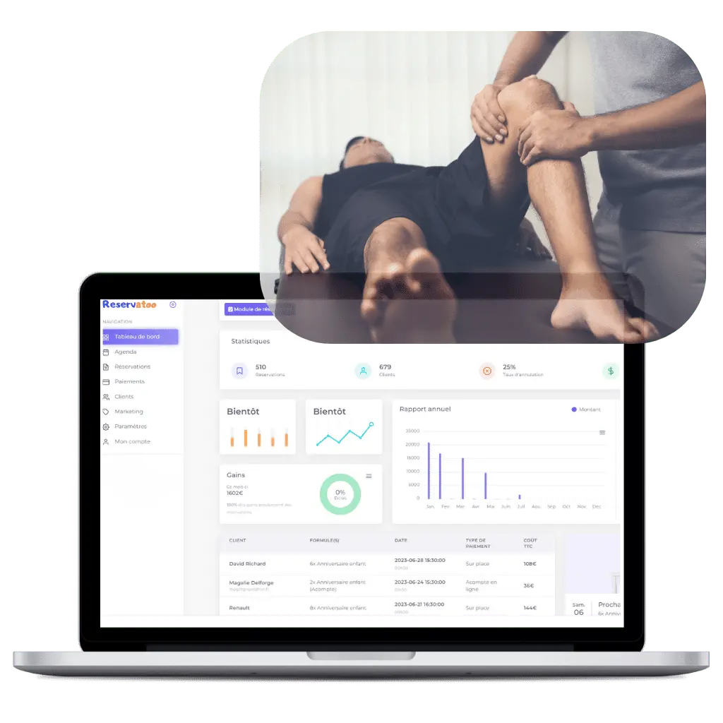 logiciel de gestion et réservation en ligne pour kinésithérapeute