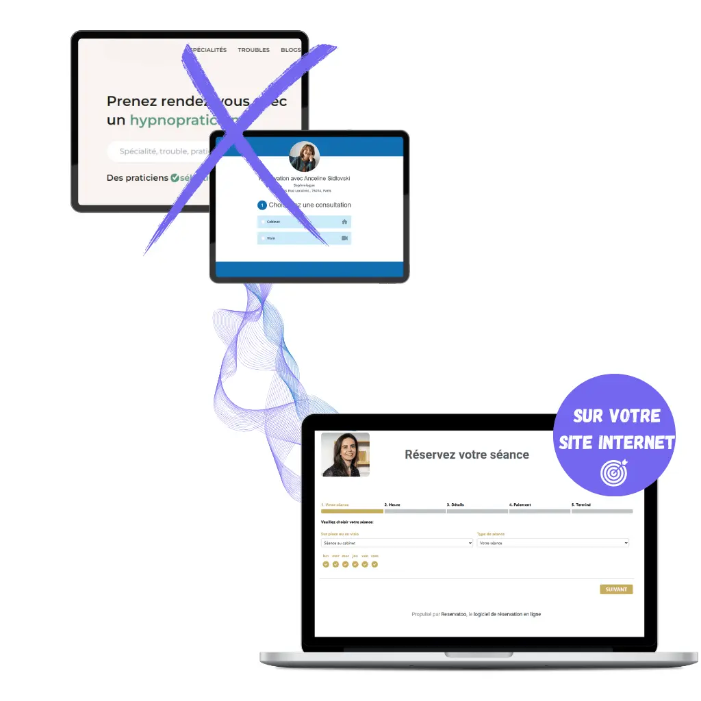 solution de réservation en ligne sur le site internet pour thérapeute